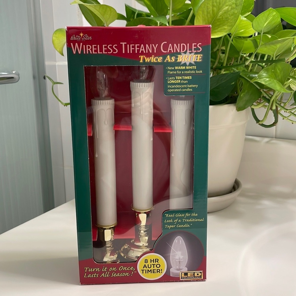 Brite Star Wireless Tiffany Twice As Brite LED Candles 3 Count